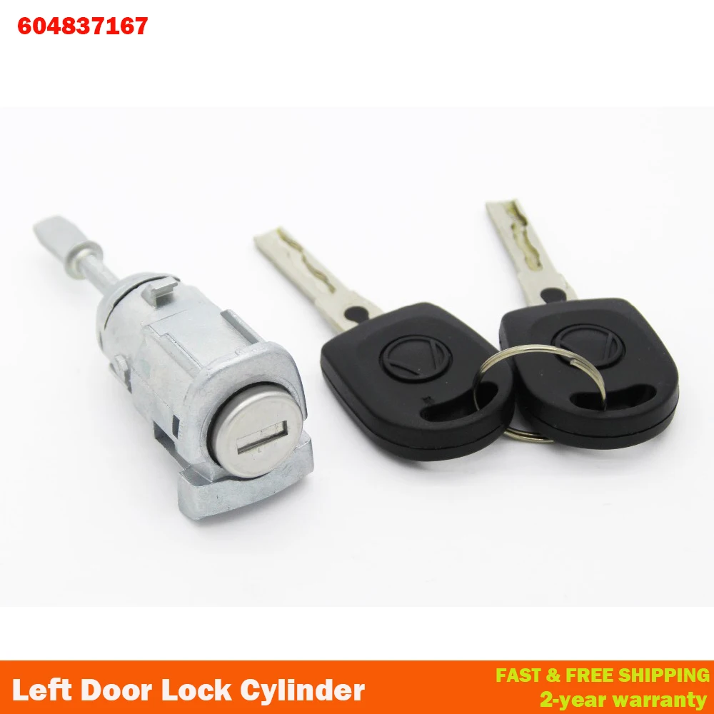 

Door Lock Cylinder Key For VW Golf 4 Iv Mk4 Bora A6 Skoda Fabia Polo 1997-2003 604837167 Left
