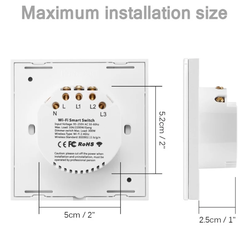 JRUMP EU/UK Dual-Control Smart Switch Touch Switch 2way Control one lamp at the same time Work with Alexa Google Home