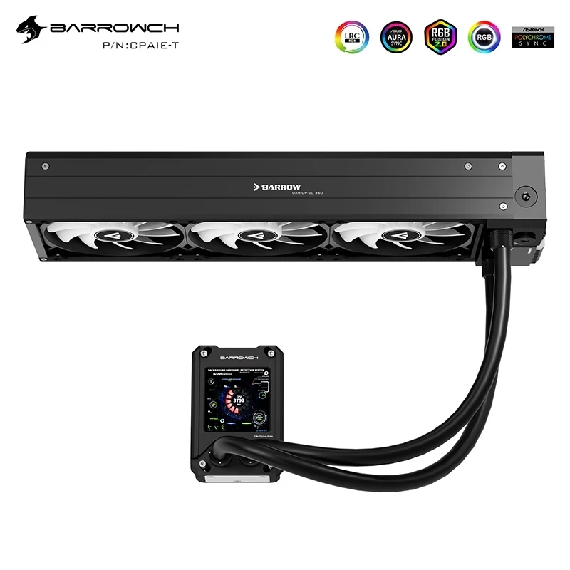 BARROW CPU Water Cooling Kit 240/360 AIO GPU KIT For AMD/Intel, Radiator+17W PWM Pump+Fan+ Fittings Combination Integrated