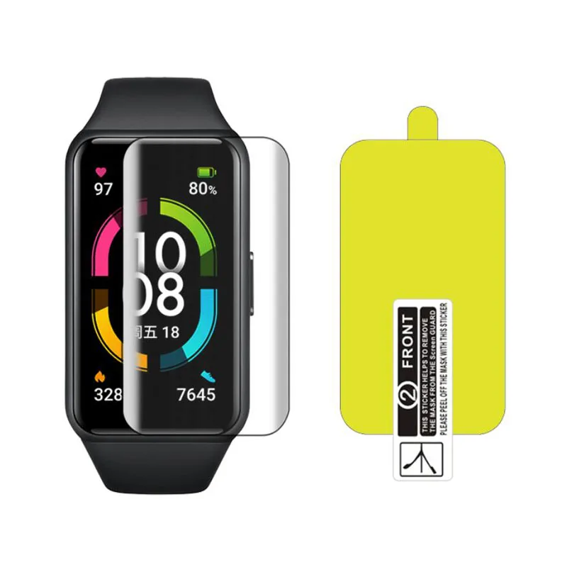 5 قطعة لينة بولي TPU واضح فيلم واقية لهواوي الشرف الفرقة 6 الذكية معصمه حامي الشاشة غطاء Band6 Smartband الحماية
