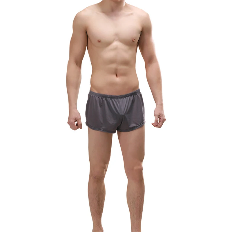 Hohe Elastische Sport Männer Unterwäsche Eis Seide Hot Atmungsaktive Boxer Hause Shorts Pfeil Lauf sexy Hosen