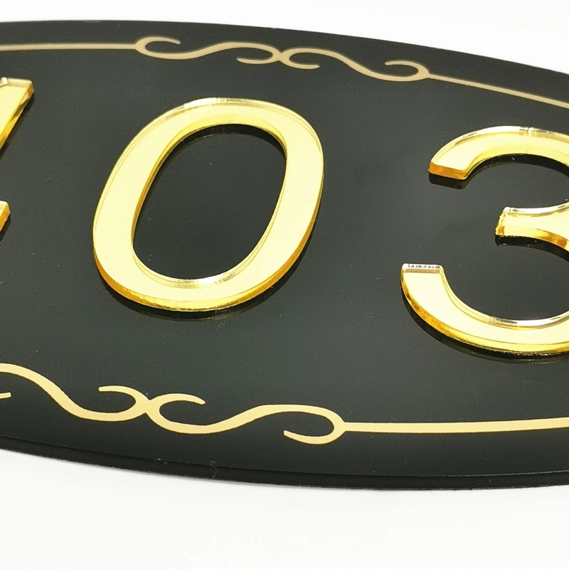 House Number Details About Personalised House Address Plaque Number Signs Oval Shape Door Plates Door Sign Hotel Office Number