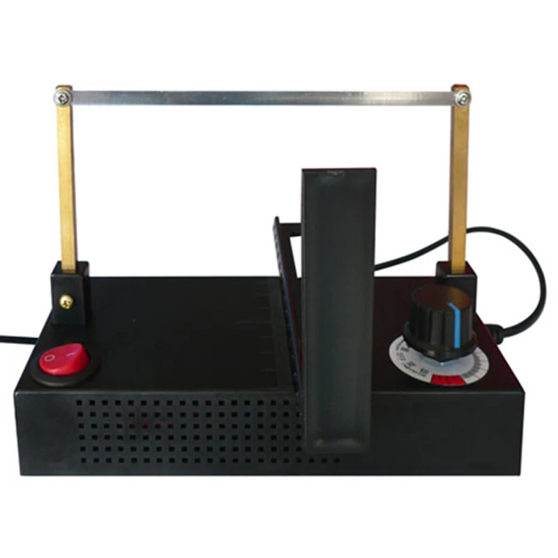 Máquina de corte de corda drqg100, 220v, aquecimento elétrico, faca de corte, cetim elástico, broca de seda