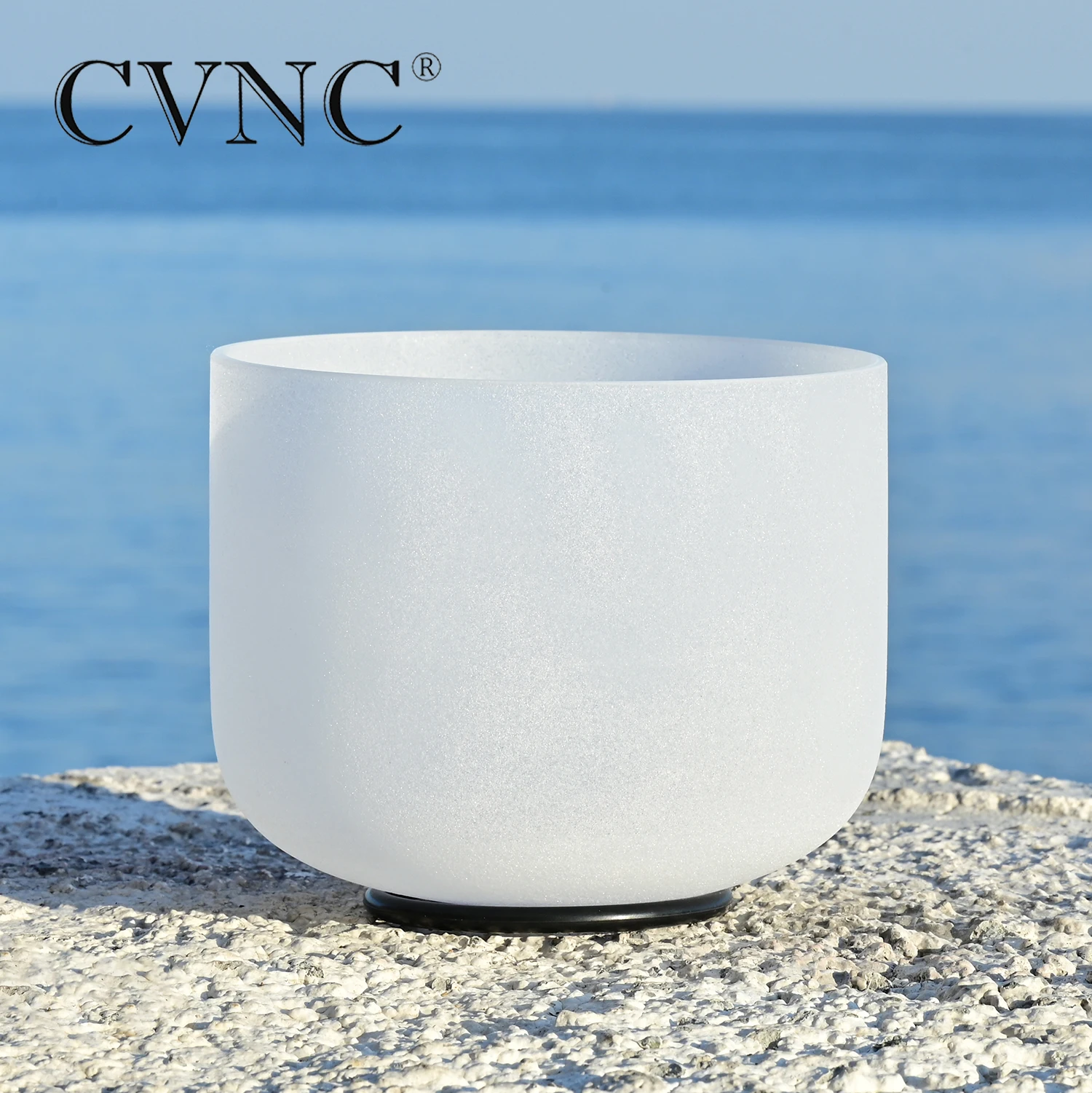 

CVNC 11 Inch Chakra Frosted Quartz Crystal Singing Bowl C D E F G A B Note for Meditation and Sound Healing with Free Mallet