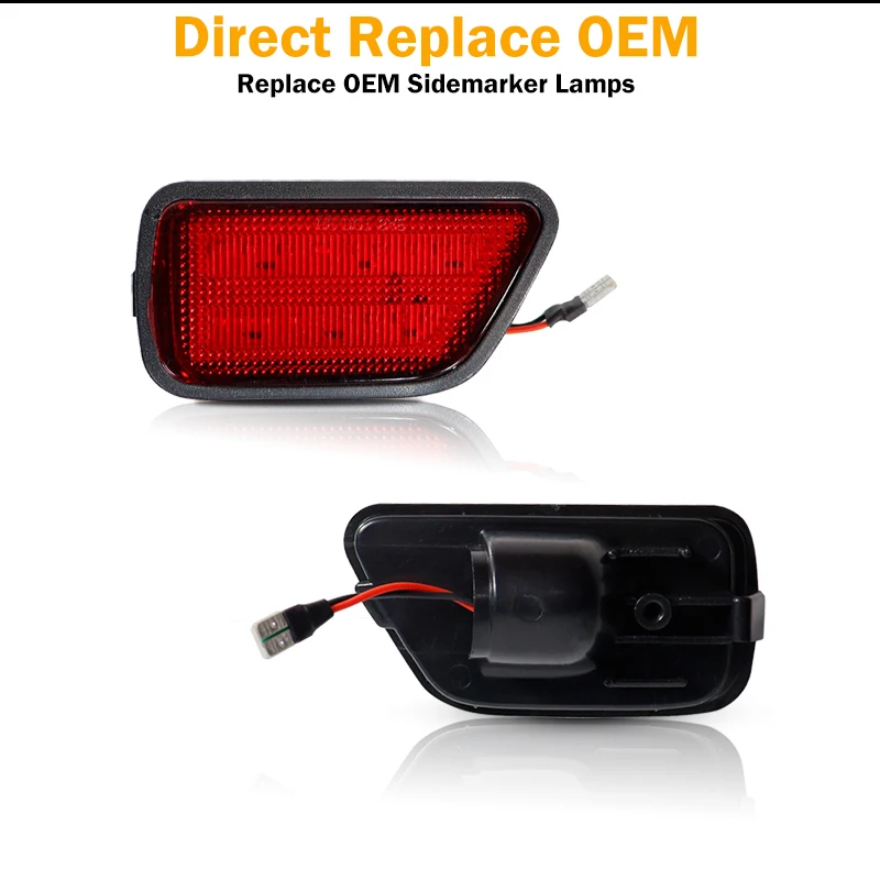 Gtinthebox Red / Smoked Lens Red LED Car Rear Bumper Side Marker Lights Fender Flare Lamps For 1997-2001 Honda CR-V Error Free