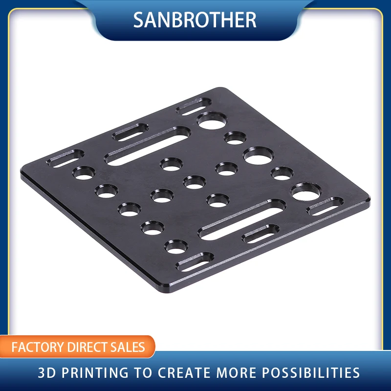 3D Printer Part Opensource V-Slot Gantry Plate 20mm Black Sand Blasting 65.5mmx65.5mmx3mm