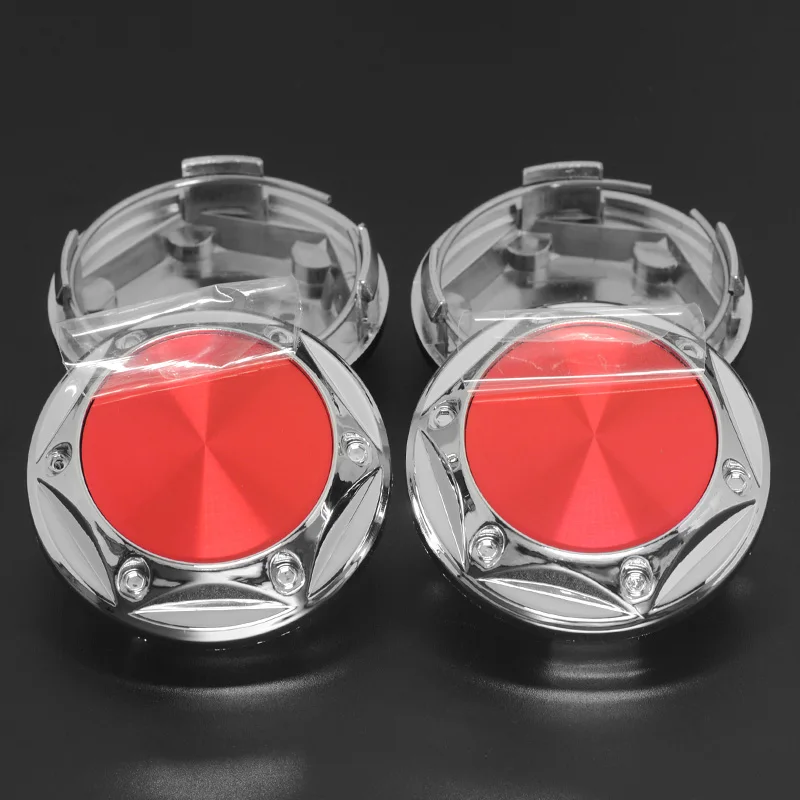 4pcs 68mm with 45MM Red Silver Aluminum Sticker Car Hub Cap For BBS Rays Volk Enkei XXR Tokyo Attack OZ Racing Wheel Rim Hub Cap