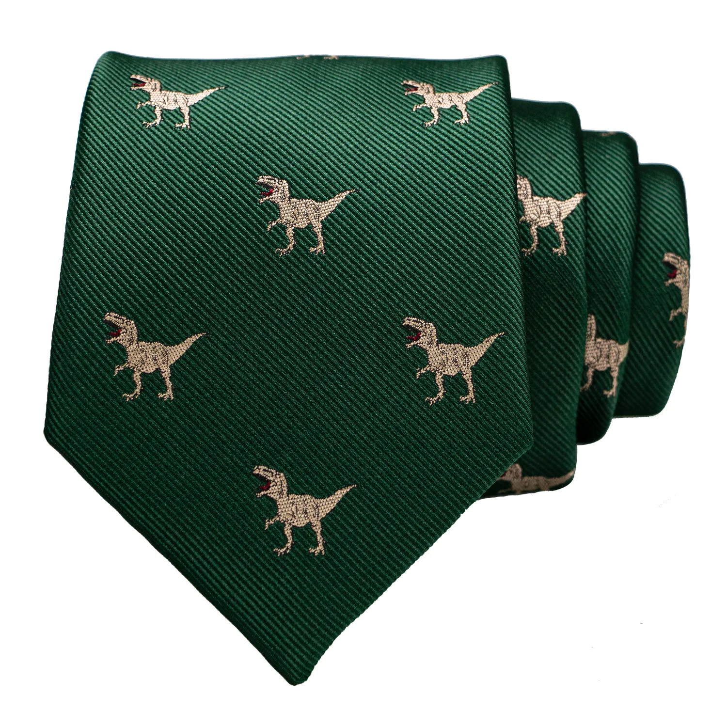 Neues Design Tierkrawatte für Männer, Seidenkrawatte mit Dinosaurier-, Schnecken-, Fuchs- und Flamingo-Motiven, Jacquard, Modisch für Party und Hochzeit, Gravata-Krawatten – Detail 13