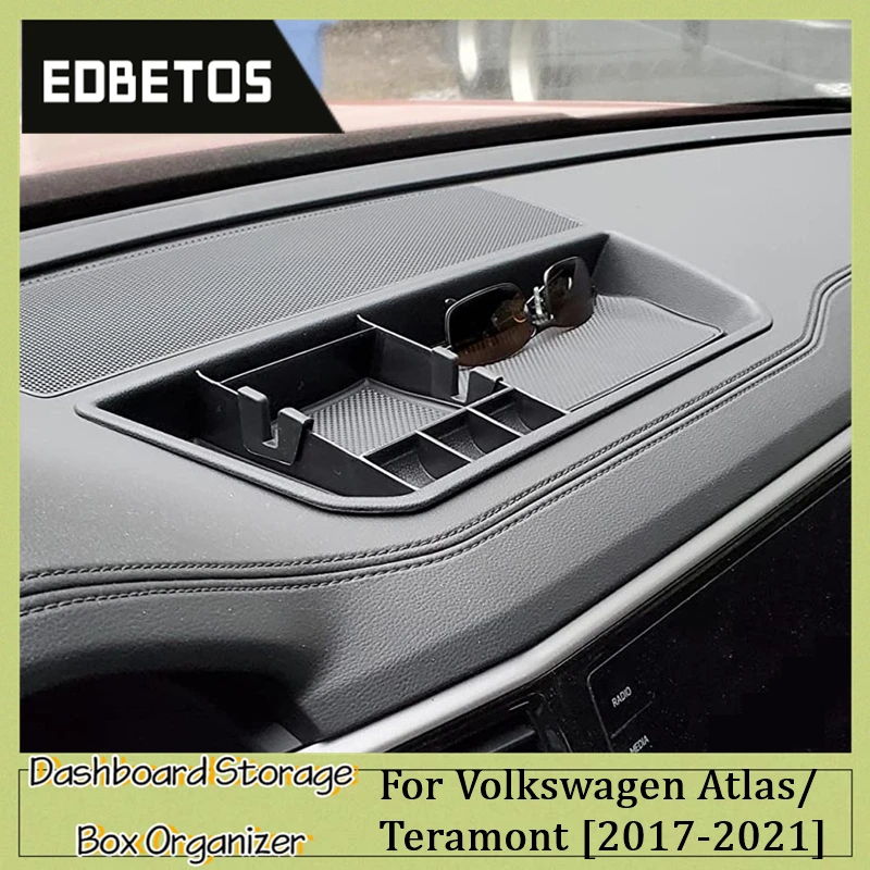 Car Interior Dashboard Storage Box Tray Phone Holder Center Console Console Tidying For Volkswagen VW Atlas / Teramont 2018-2023