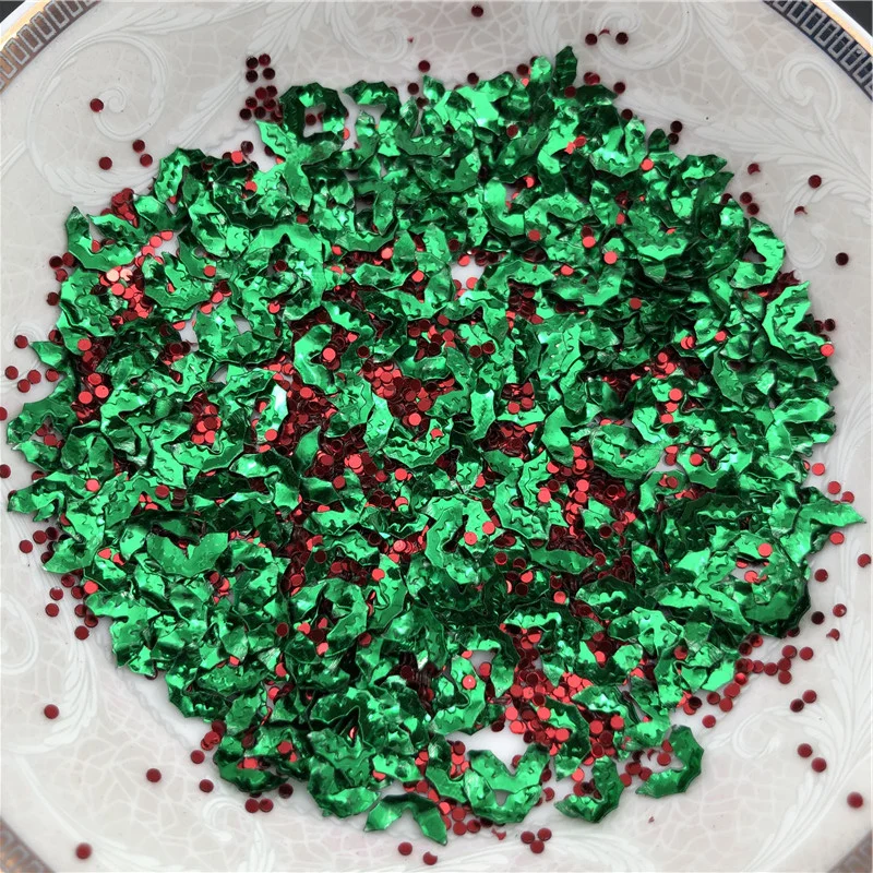 30g/Lot Christmas Holly Berry Sequins Glitter Paillettes For DIY Nail Craft,Craft Making, Wedding Decoration confetti Wholesale