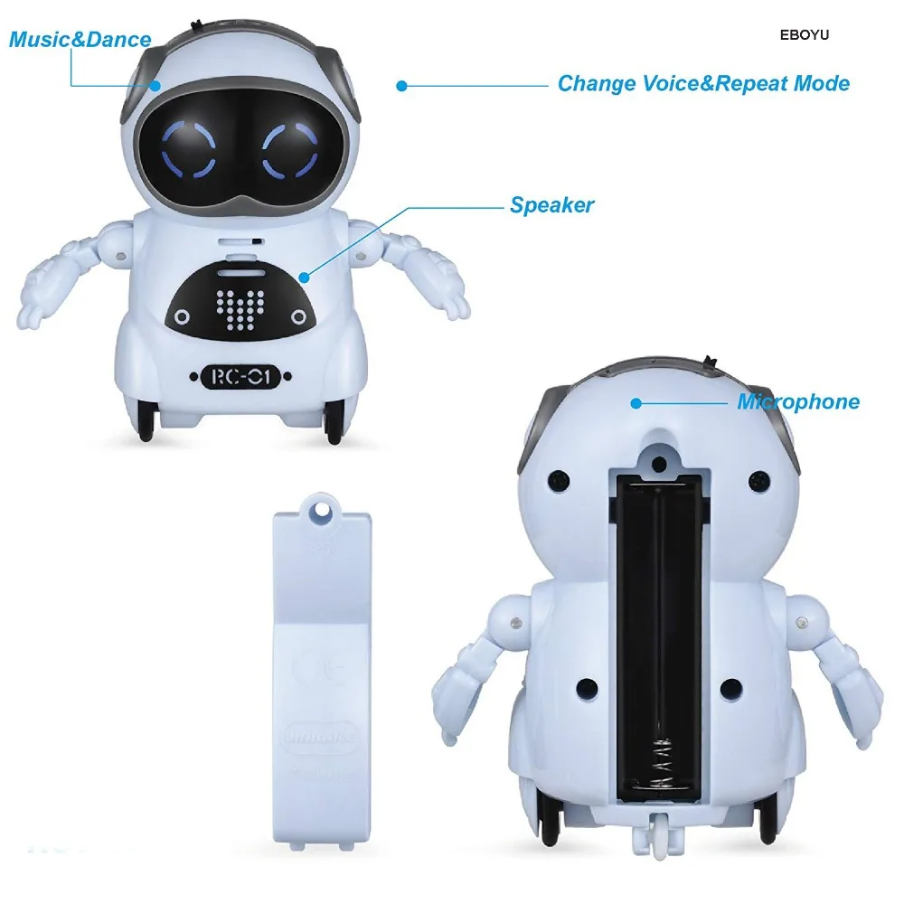 Mini Robot inteligente de juguete para niños, puede hablar, diálogo interactivo, reconocimiento de voz, grabación, canto y baile, cuentacuentos