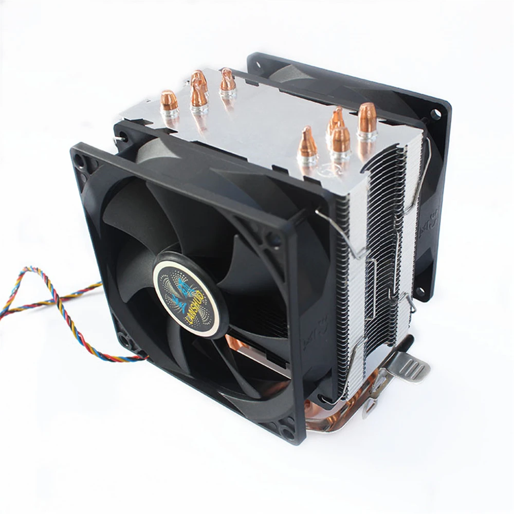 

4 Pin 4 Heatpipes CPU Cooler Cooling Fan Radiator Quiet Dual Fan Cooler Heatsink for Intel LGA 1150/1151/1155/1156/1366/775 AMD