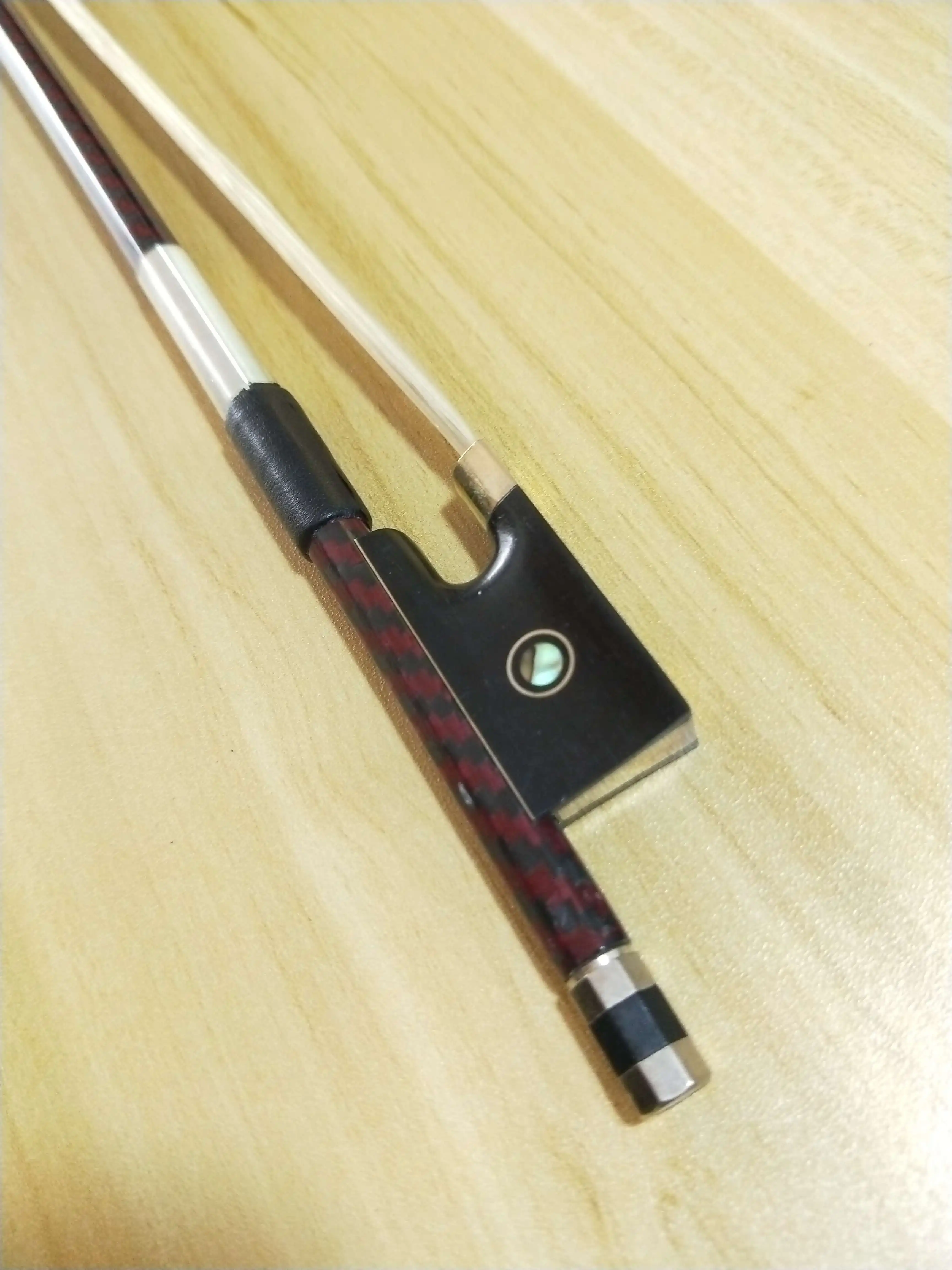 1PC Carbon Fiber Violin Bow 4/4 Ebony Frog with Double Eyes