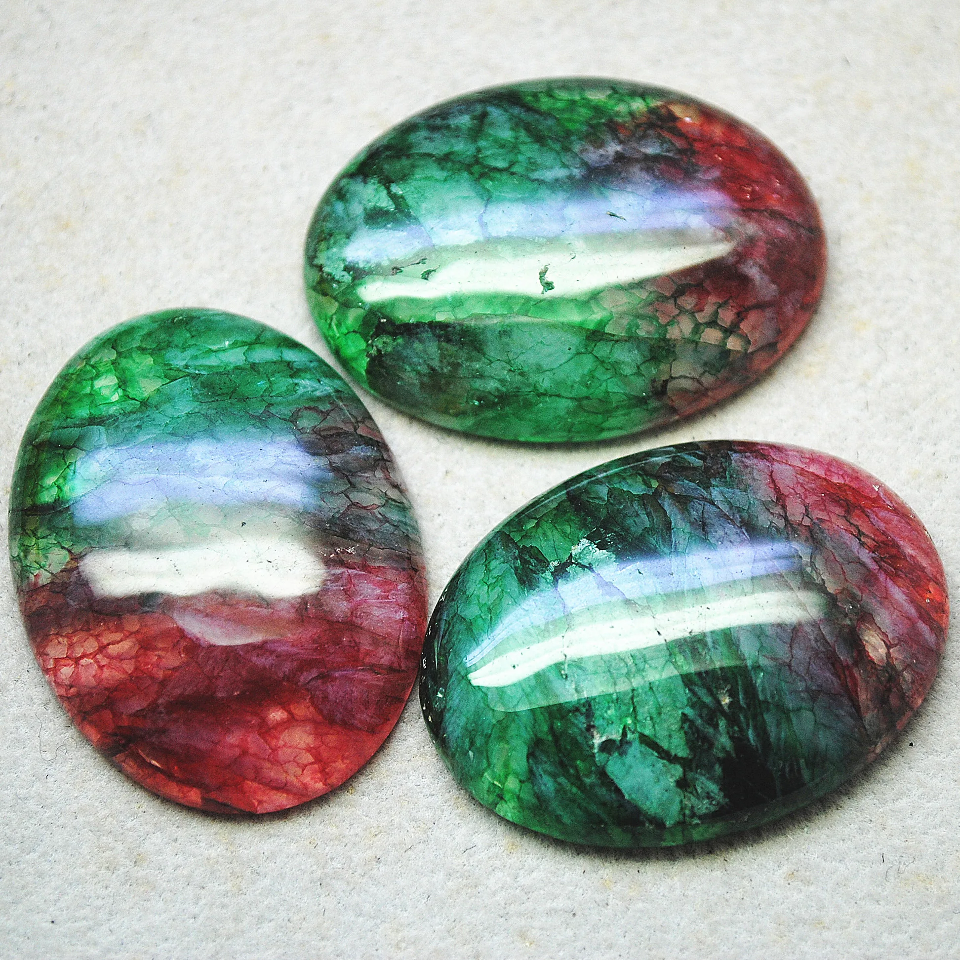 3PCS Nature Semi Precious Stone Pendants Oval Shape Natural Agate Beads No Hole Size 30X40MM 4 Differents Colors Wholesale Free