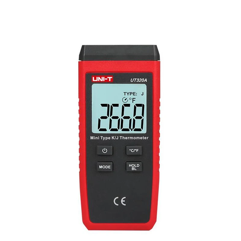 UNI-T UT320A  Mini Contact Type Digital Thermometer Dual Channel K/J Temperature Meter LCD Backlight Data Hold Thermostat