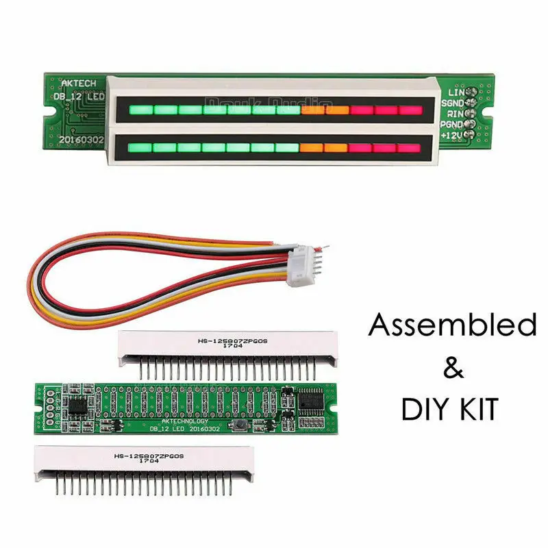 Adjustable Audio Music VU Level indicator meter Dual 12 bit LED Level Display For Amplifier Module With AGC Mode