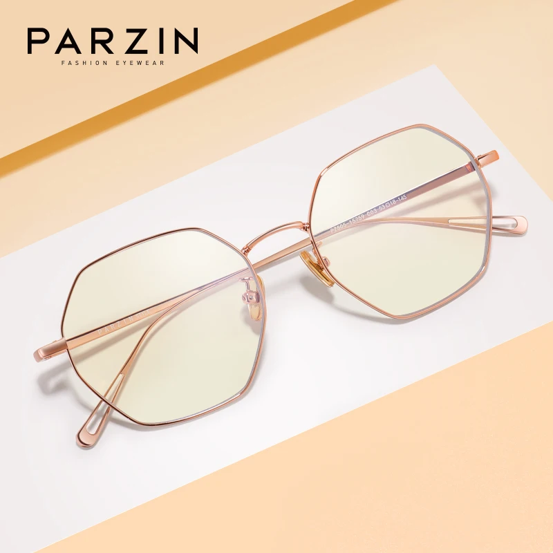 PARZIN Blue Light Glasses Women Computer Eye Glasses Frames for Men Vintage Lentes Opticos Para Mujer Eyewear Accessories 15759