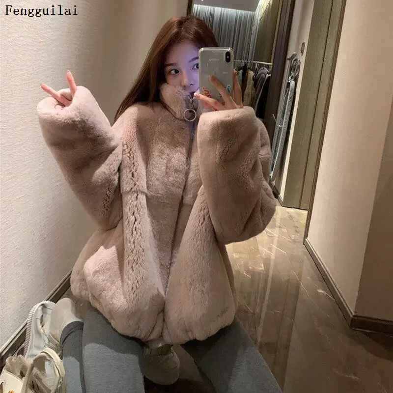 

Fashion Furry Faux Fur Coat Women Fluffy Warm Long Sleeve Female Outerwear Autumn Winter Coat Jacket Hairy Collarless Overcoat