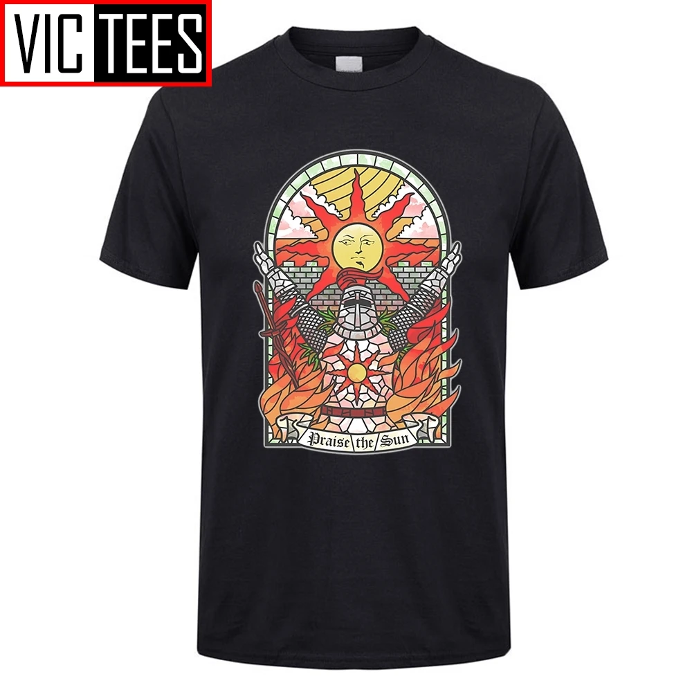 Men\'s Dark Souls 3 Church of the Sun T-Shirt Praise the Sun Youth Tees Cotton New T Shirt Fashion Clothing