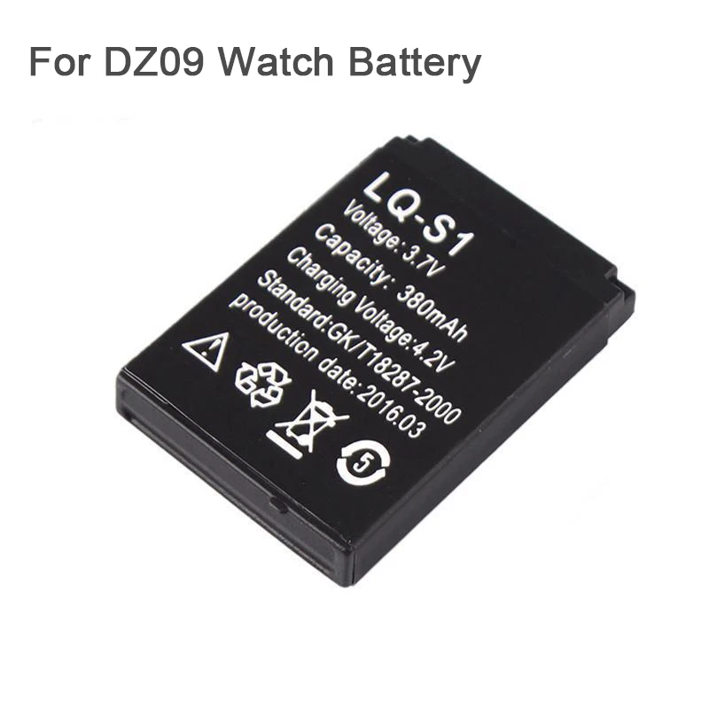 3.7V 380mAh dla DZ09 bateria zapasowa bateria SmartWatch dla KSW-S6 RYX-NX9 A1 inteligentny zegarek akumulator litowo-jonowy polimerowy