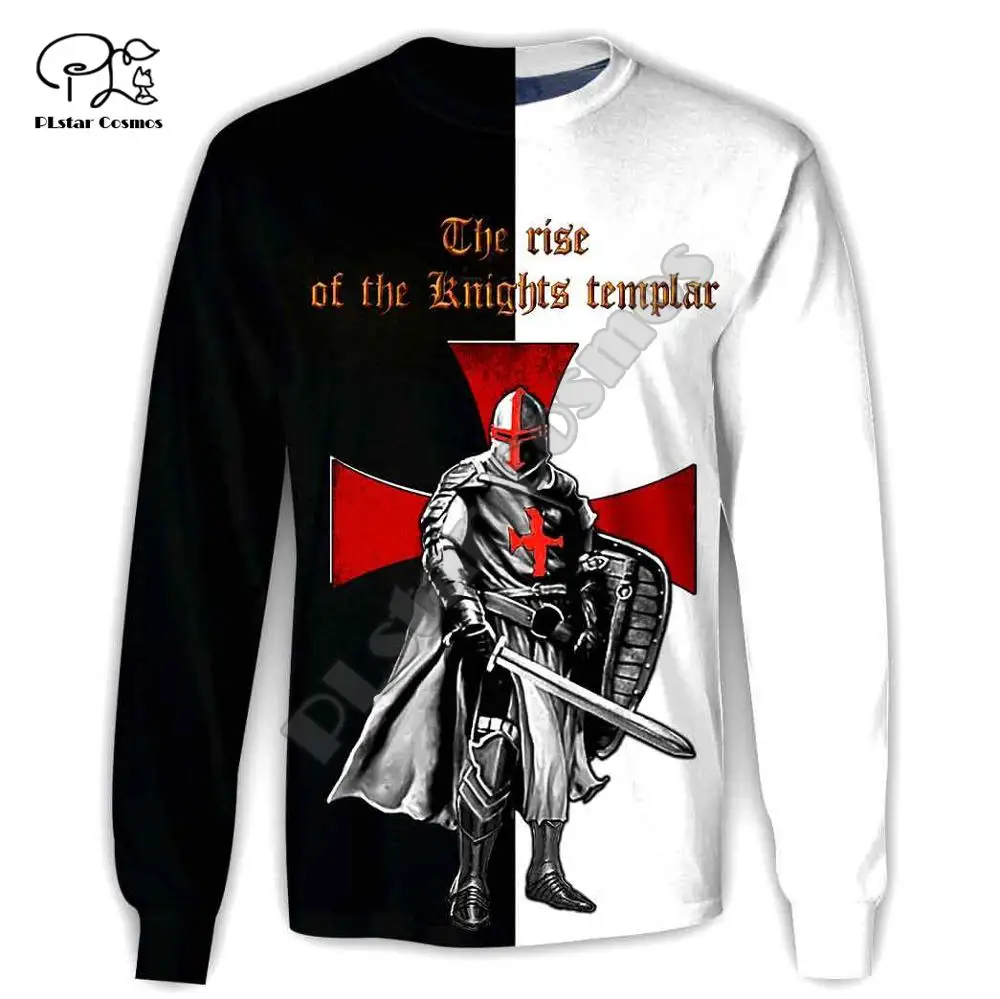 mens women Knights Templar Printing 3d sweatshirt hoodie funny soldier zipper jacket Unisex streetwear Casual Tracksuit pullover