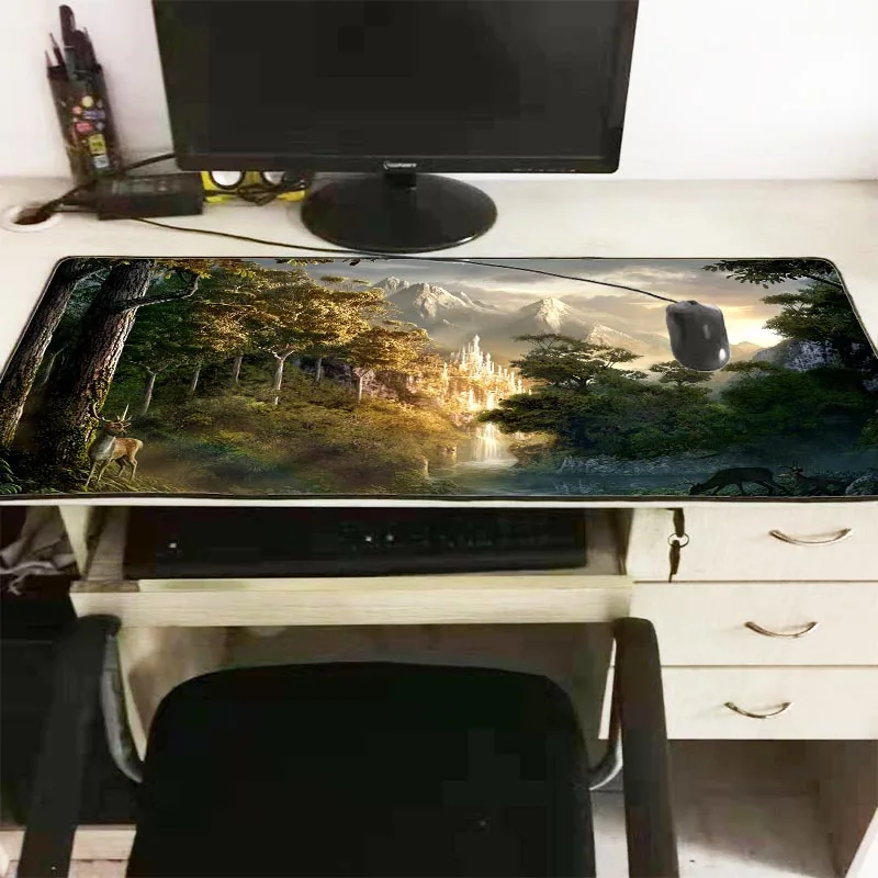 MRGBEST  Deer In Forest Computer Mouse Pads Gaming  Large   Gamer XXL Mause Carpet PC Desk Mat Keyboard Large Mousepad Mi Pad 5