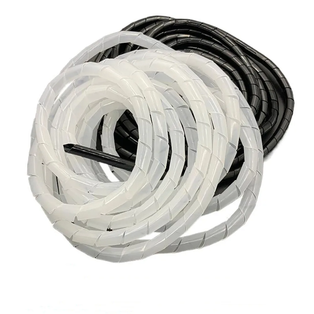 Plastic Spiral Wrapping Band Wound Winding Pipe Tube Coil Hose Cable Organizer Wiring Protective Tape 4 6 8 10 12 14 16 18 20mm