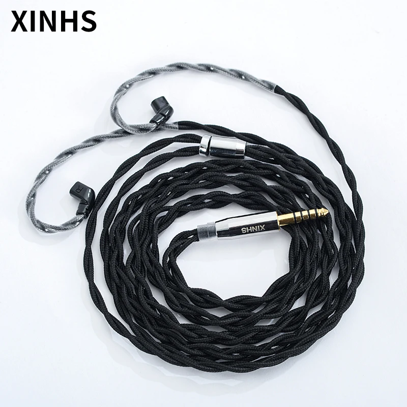 XINHS DIY  4 Core HIFI  Cable 2.5  3.5 4.4 Plug MMCX Connector For SE535 UE900S XBA-A3 Earphone Silver Wire