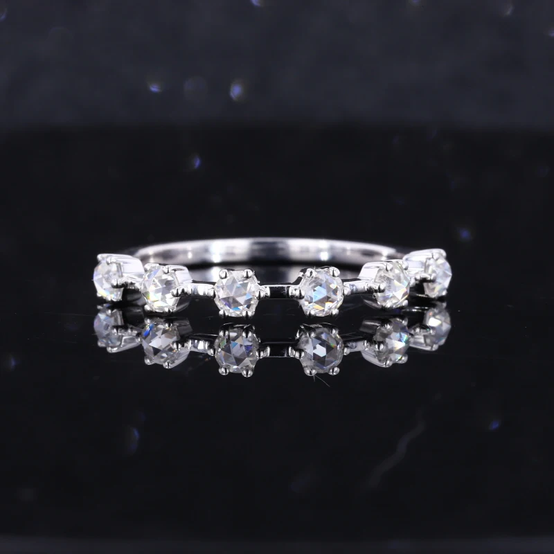 Cheerstar Wholesale Price 10k Rose Gold 3mm Rose Cut Arizona Moissanite Eternity Bands