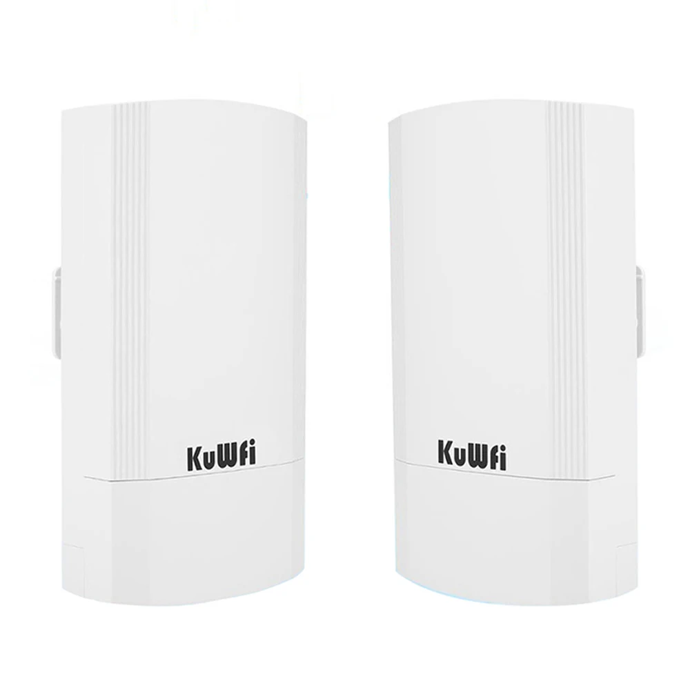 KuWFi 900 Mbit/s Outdoor Bridge 5 GHz WiFi Extender Punkt-zu-Punkt bis zu 1-2 km WLAN-Router AP-Repeater-Modus WAN LAN 24 V POE IP65