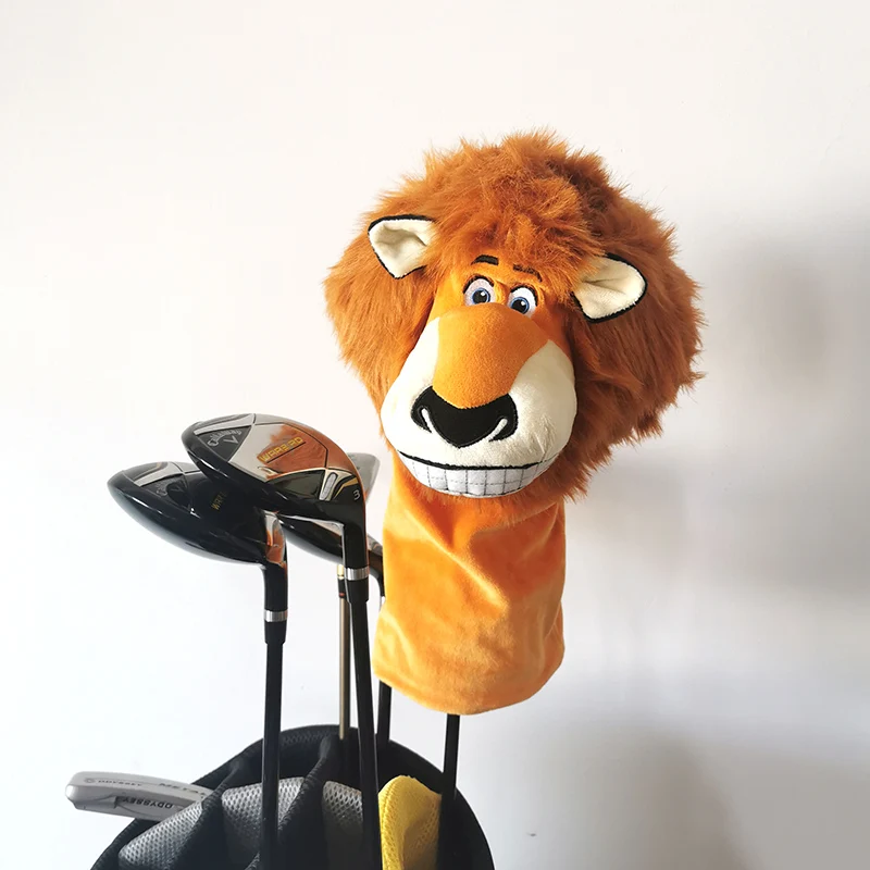 Golf Driver Wood Head Cover Plush Lion Fairway Wood Head Protector