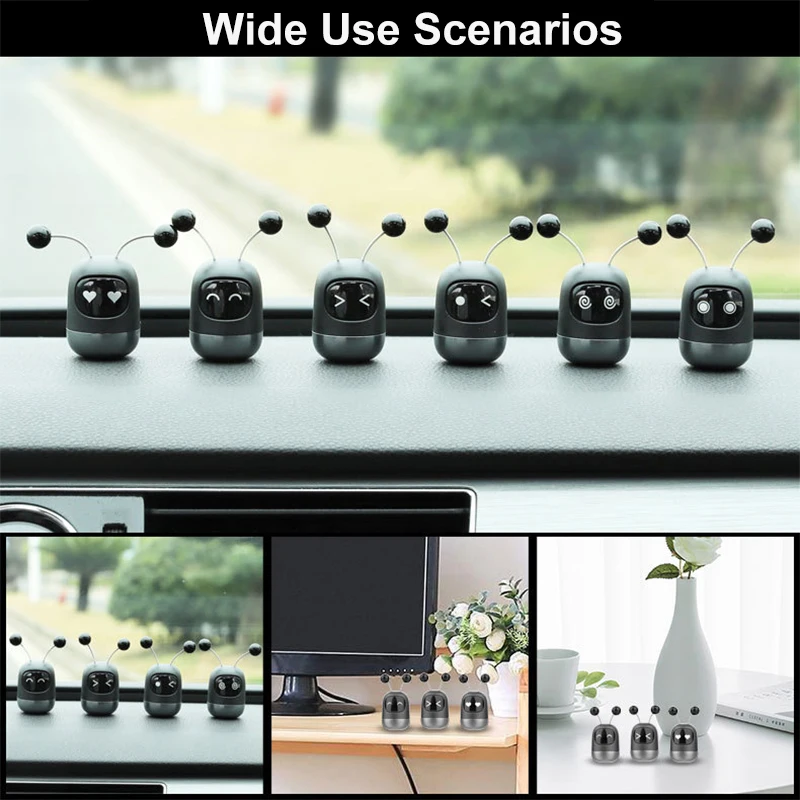 New Car Air Freshener Cute Robot Aromatherapy Auto Air Outlet Perfume Long-lasting Car Fragrance Clip Diffuser Solid Car Perfume