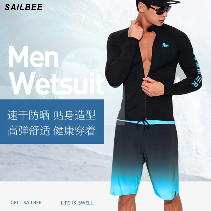 JCZWO UV Protect Surfing Rash Guard Men Swimwear Long Sleeve Swimsuit Mens Rashguard Surf Shirt For Swimming Sail drop shipping