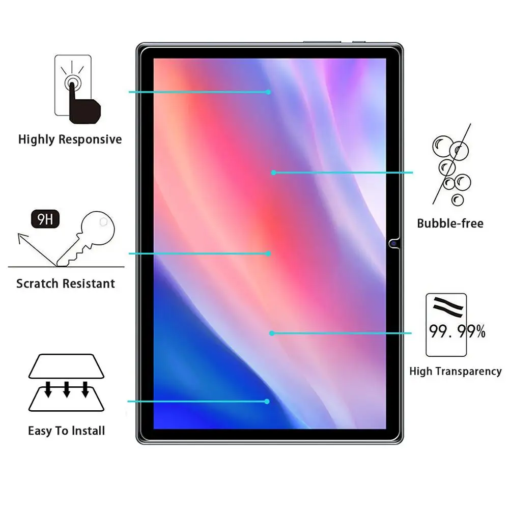 for Teclast P20HD Screen Protector, Tablet Protective Film Anti-Scratch Tempered Glass for Teclast M40 Pro 10.1 inch