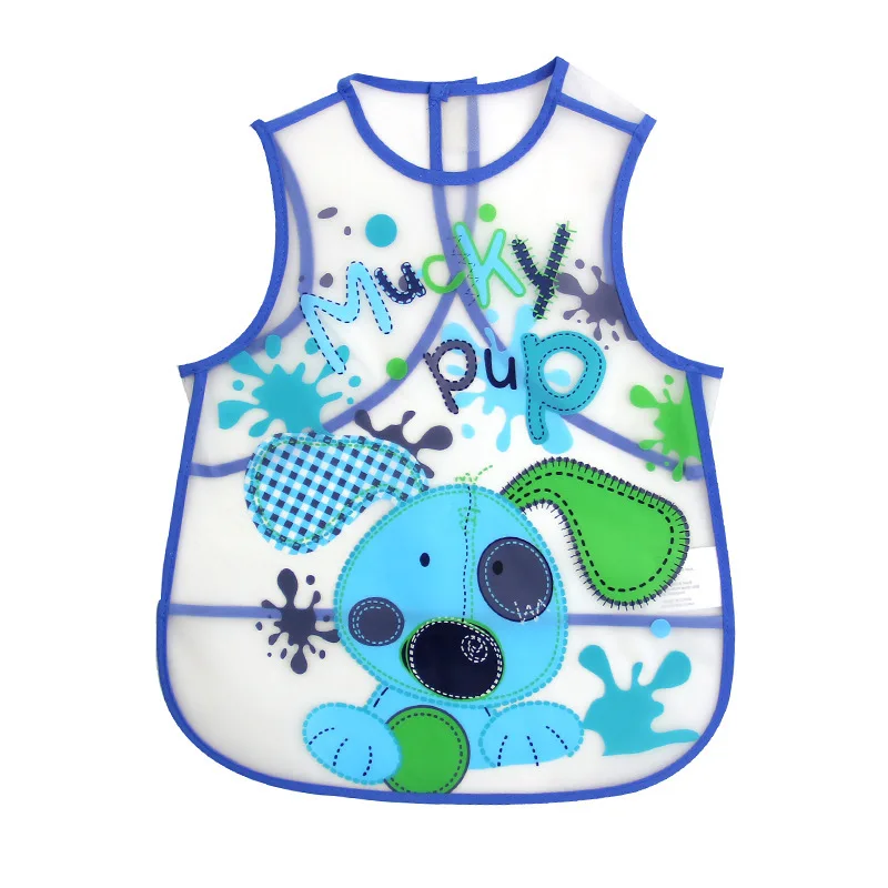 

PEVA Baby Bibs Baby Cover Bib Cute Cartoon Sleeveless Waterproof Apron Baby Clothing Bib Baby Feeding Prevention