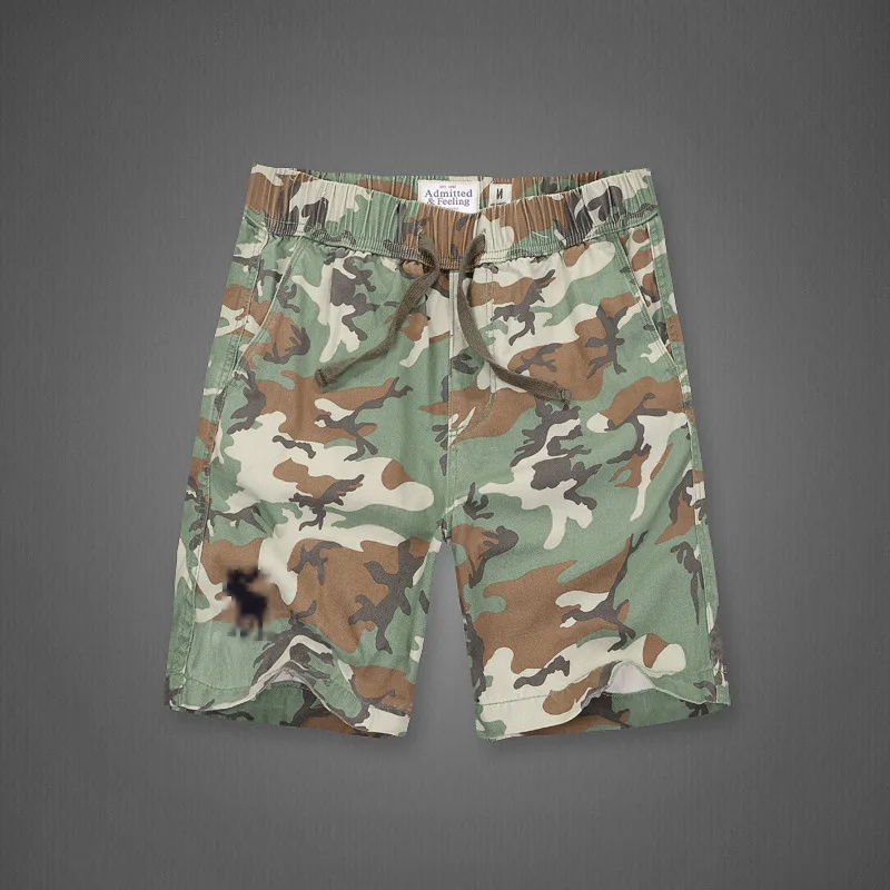 2020 New Summer Multi-pocket Camouflage Mens Shorts Casual Loose Camo Knee-length Mens Cargo Shorts Elasticated Casual Pants