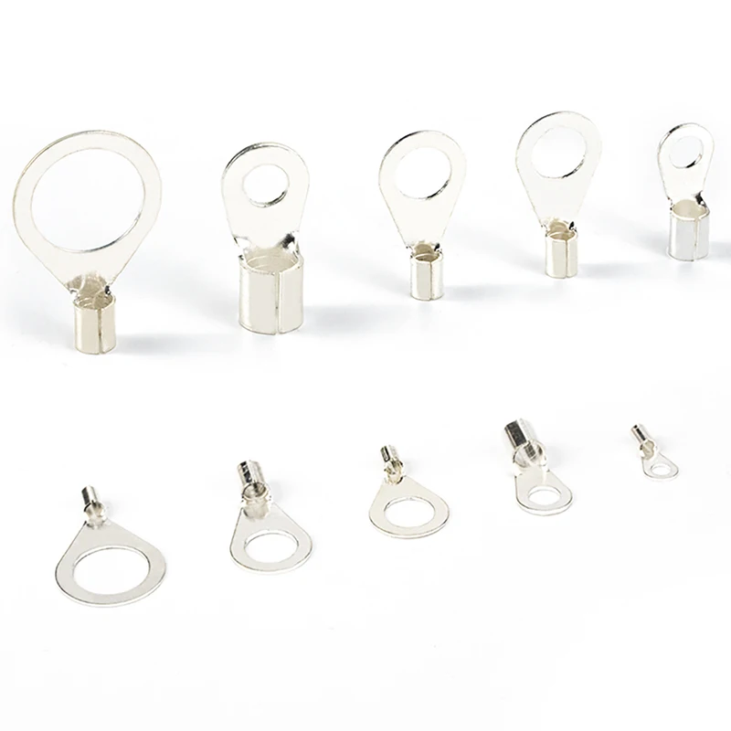 UT OT Non-Insulated Ring Fork U-Type Terminal Tin-Plated Brass Terminals Assortment Kit Cable Wire Connector Crimp