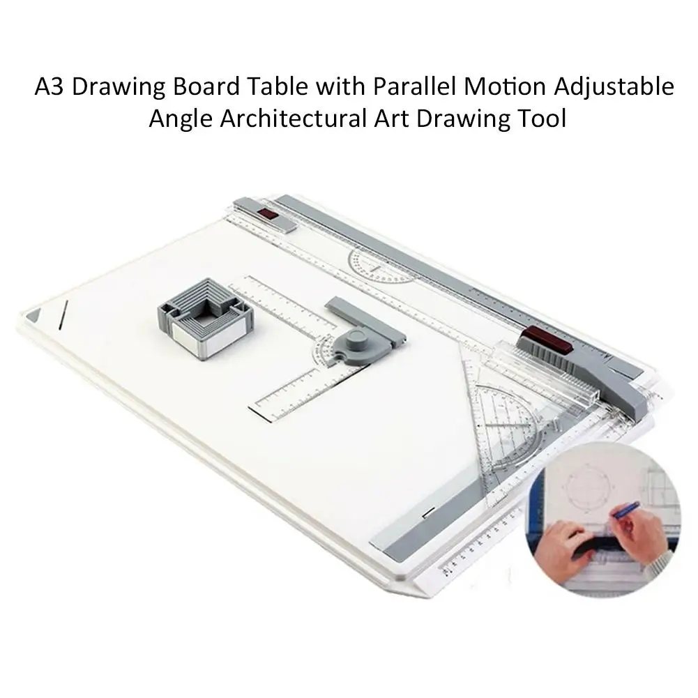 A3 Drawing Board Table With Parallel Motion Adjustable Angle Architectural Art Drawing Tool