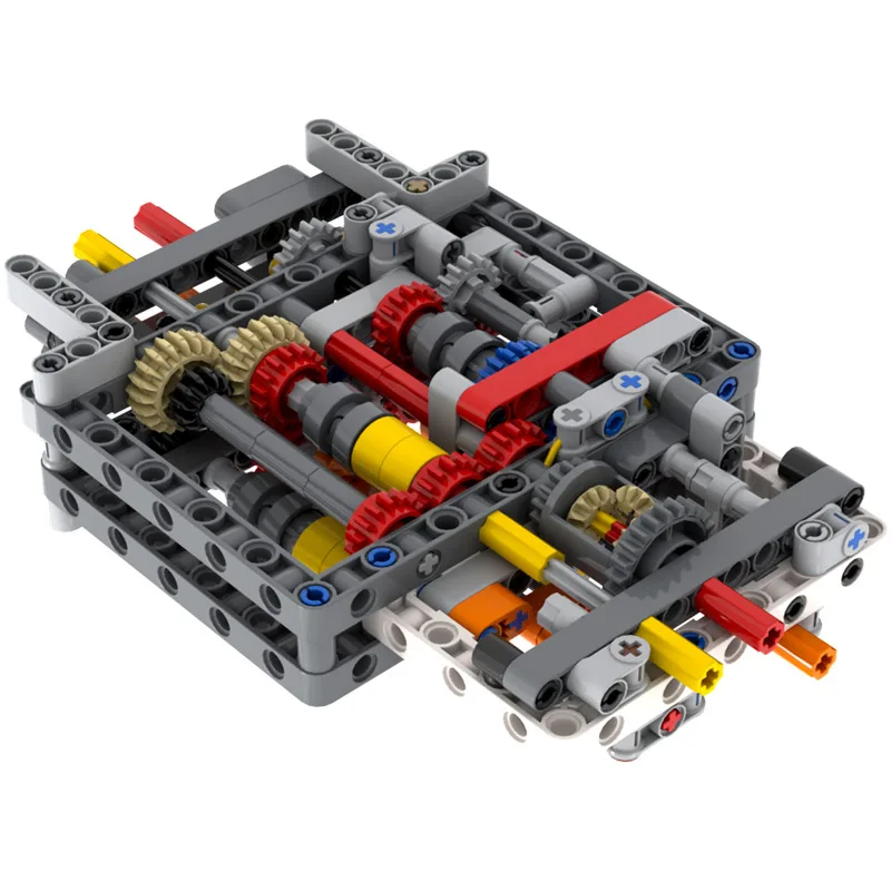 MOC Technical - R,N,1-8 Caixa de Engrenagens Sequencial, Modelo Diferencial Central, Blocos de Construção, Brinquedos de Tijolos DIY, Novo