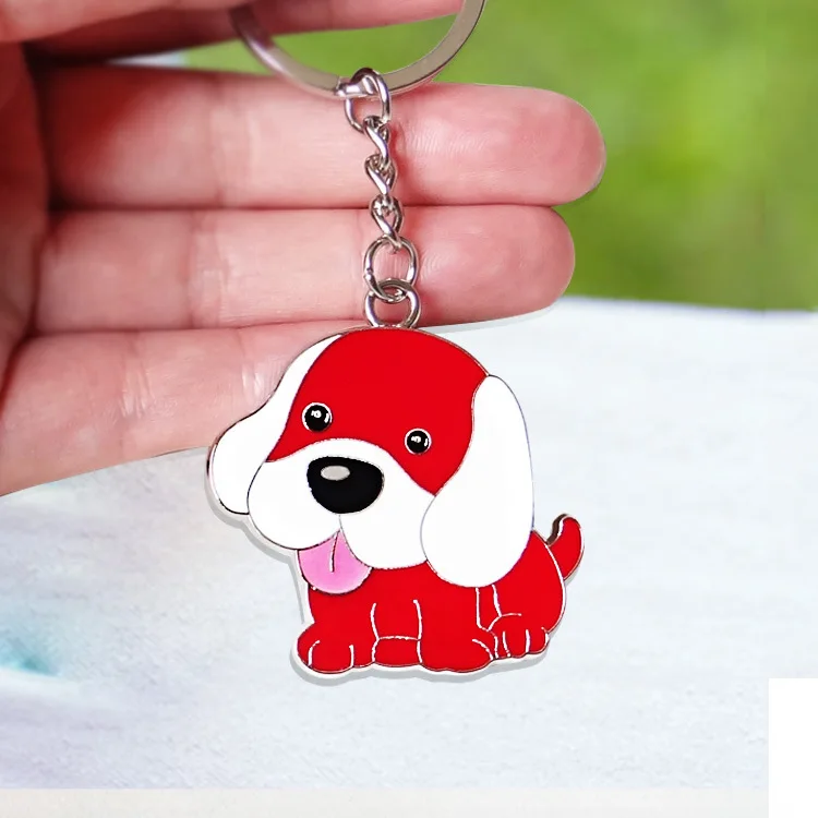 Dog Keychain Bag Charm Women Cute Puppy Animal Pendant for Key Car Anahtarlik Dog Key Chains Portachiavi Donna Llaveros Mujer