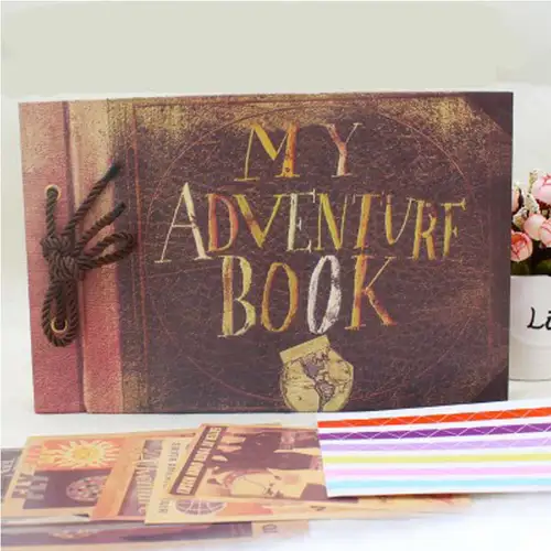 Vintage 20 Pcs 40 Pages Kraft Paper Sheets Card Our My Adventure Book Album Handmade Pixar DIY Photo foto Scrapbook Photo Album - Image 5