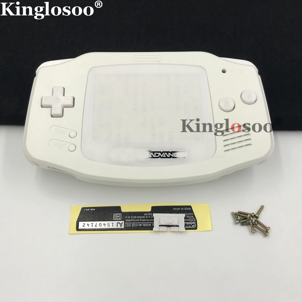 Kit de carcasa precortada para consola GBA, carcasa de repuesto para Game boy Advance, color blanco, IPS, V2