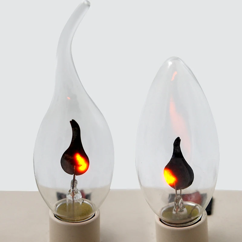LED Candle Light Bulb E14 E27 LED Flame Effect Bulb AC220V Edison Emulation Fire Lighting Vintage Home Decor Ampoule Candle Bulb