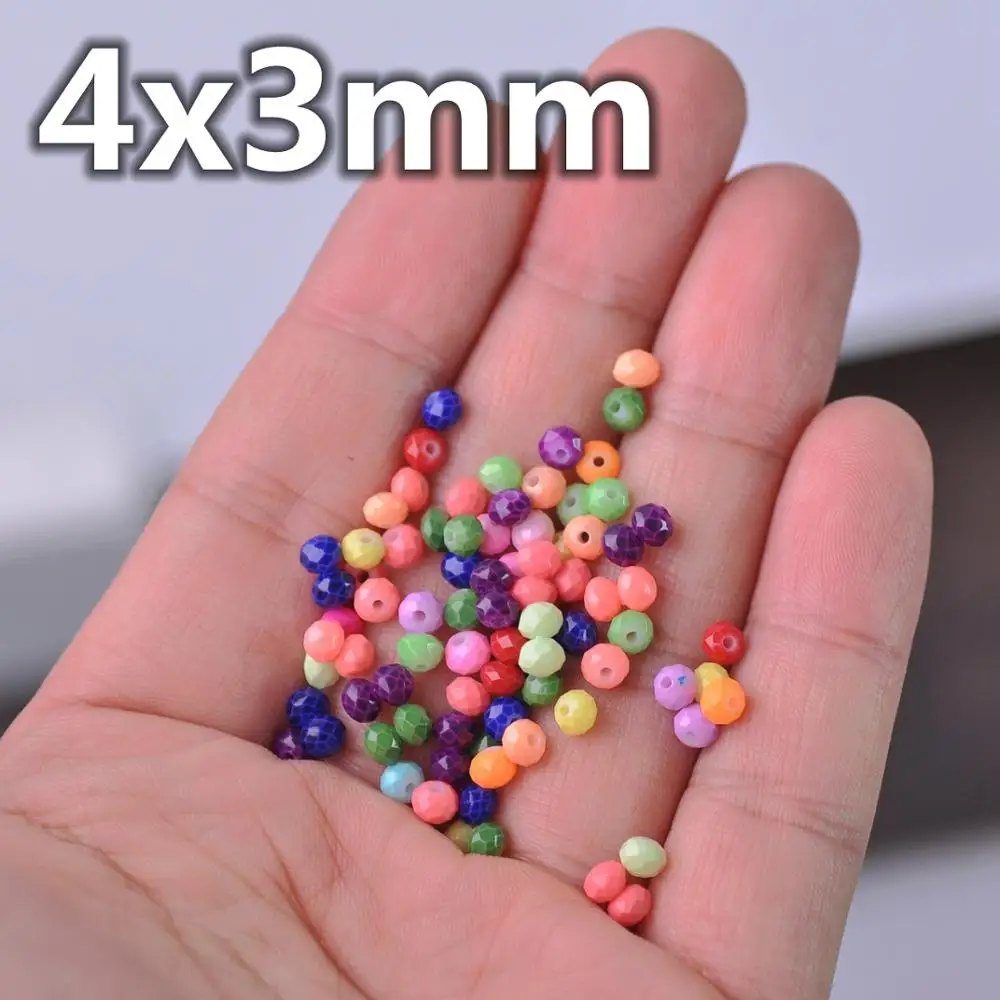 Solid Painted Opaque Glass 4x3mm 6x4mm 8x6mm 10x7mm Rondelle Faceted Loose Spacer Beads for Jewelry Making DIY