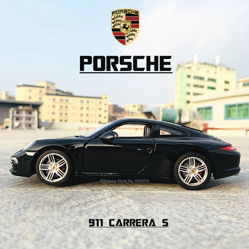 Rastar 1:24 Porsche 911 Carrera S black supercar Static Simulation Diecast Alloy Model Car Toy collection Christmas gift  models