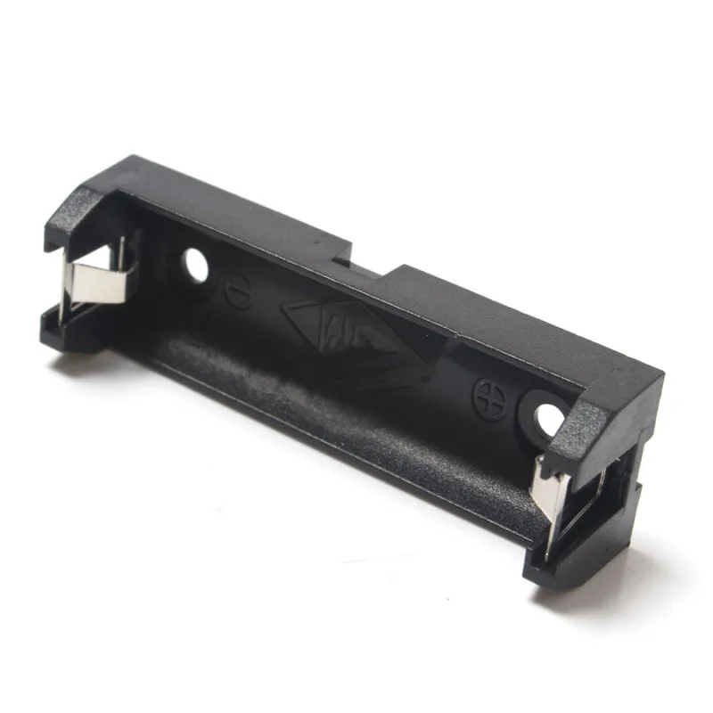 Plastic AA 14500 Size Battery Holder Spring Clip Batteries Black Storage Case Box With Pin For Soldering Connecting