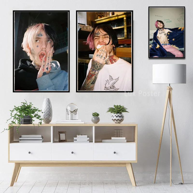 Lil Peep R.I.P Rapper Music Singer Star Fashion Icon Poster Wall Art Canvas Painting Wall Pictures For Living Room Home Decor