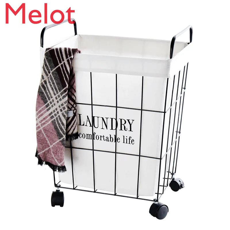 

Storage Basket Wrought Iron Laundry Basket Storage Basket Laundry Basket Toy Clothes Garment Bag Lou Bucket Household