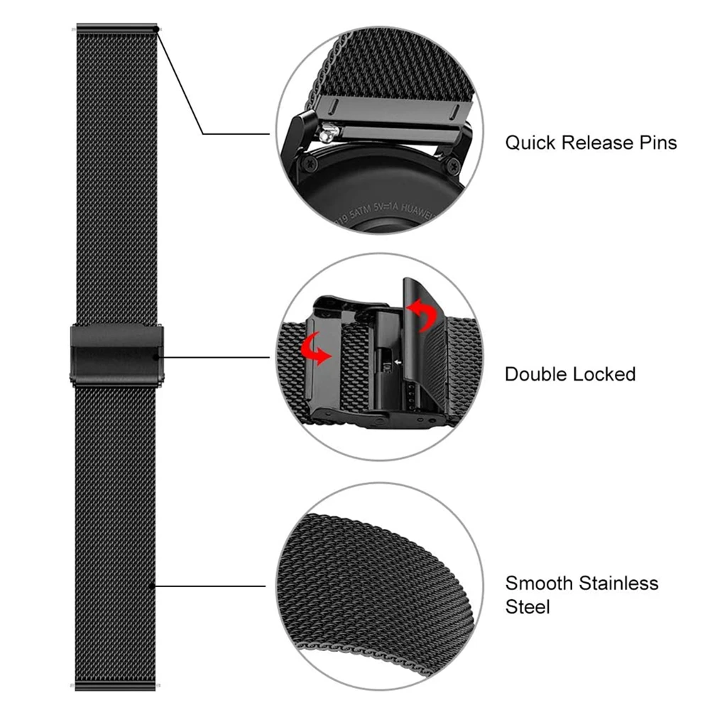 For Samsung Galaxy Watch4 Classic 46mm 42mm Bands 20mm 22mm Mesh Stainless Steel Bracelet for Galaxy Watch 4 44mm 40mm Strap