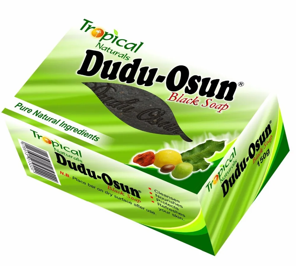 Sabonete Preto Natural Africano com Ingrediente Natural, Tropical Dudu Osun, Hidratação de Karité, Noir, Mel, Cacau, Aloe, 150g